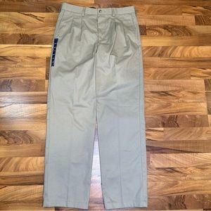 Croft & Barrow Easy Care Khaki Pleated Front Classic Fit Pant‎ 34x34 Tan NWT